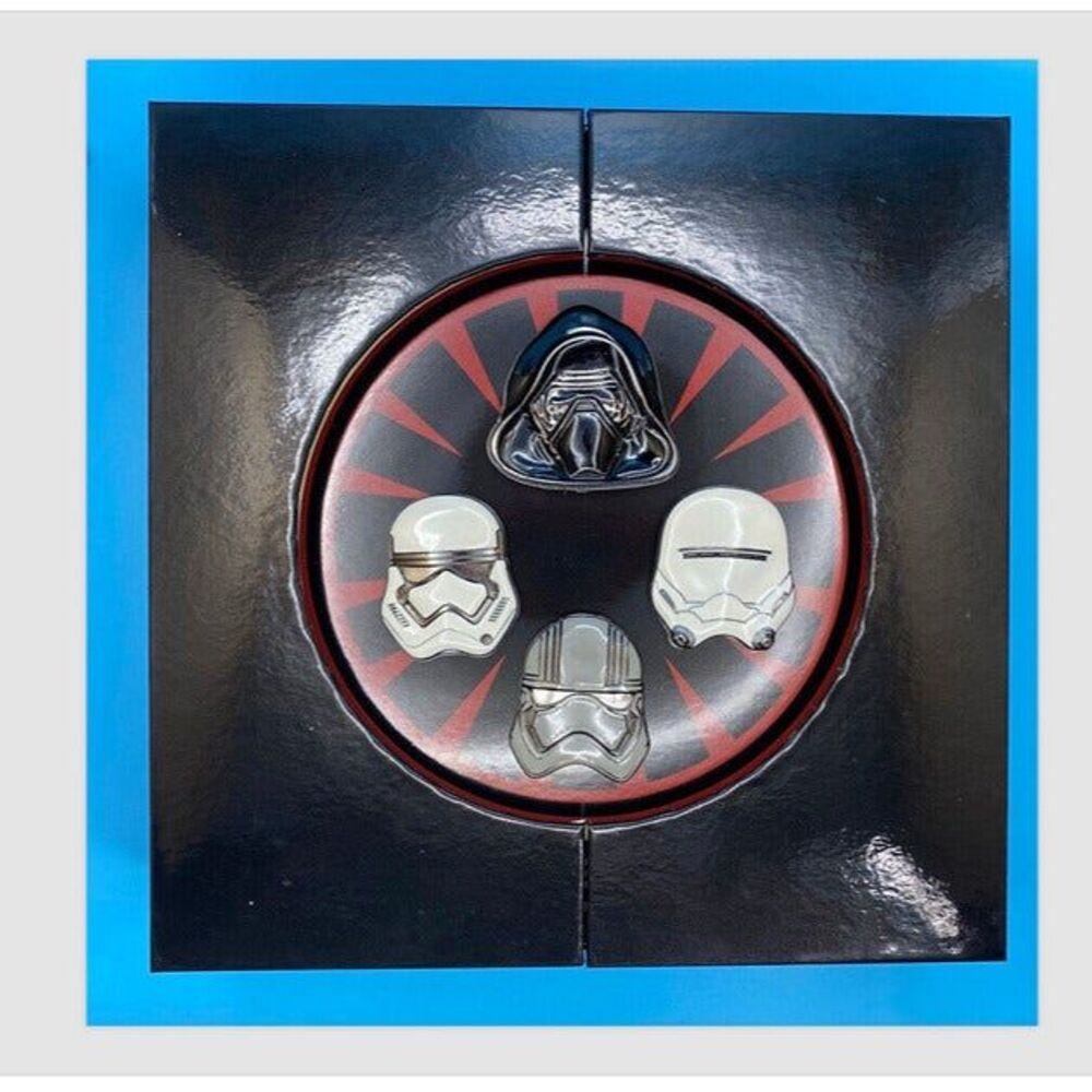 Disney 4 Pin Set Star Wars The Force Awakens First Order Helmets LE & freebie
